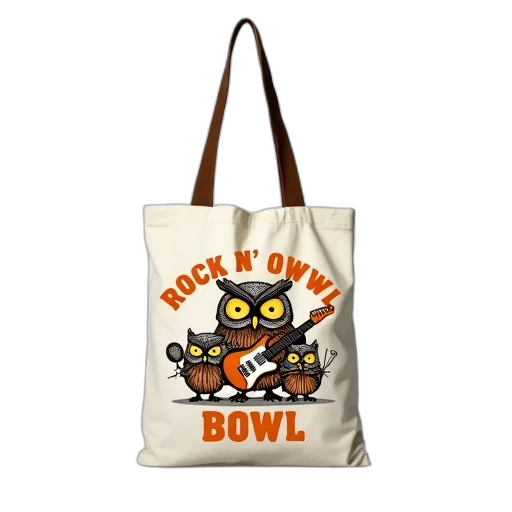 white, tote, bag, brown, strap, displayed, against, background transparent PNG cut-out