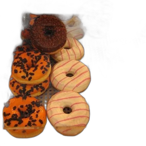 food, jewelry, 3d render, photorealistic, display, case, assorted, donuts transparent PNG cut-out
