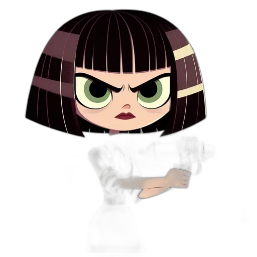 staff, hair, creature, dress, cartoon, concept art, anime, 3d render transparent PNG cut-out