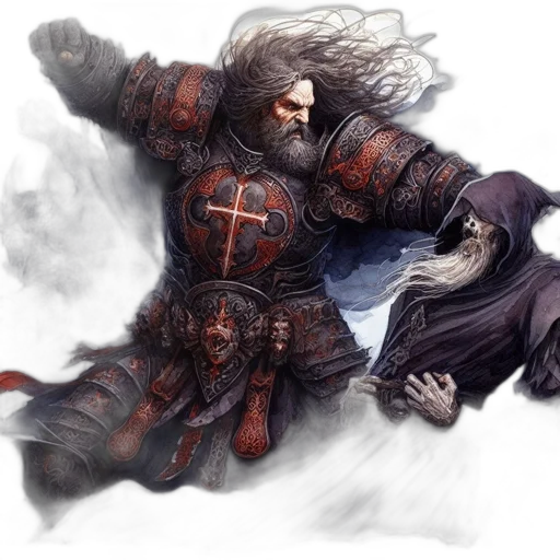 sword, fantasy art, concept art, comic book art, pixel art, two, warriors, one transparent PNG cut-out