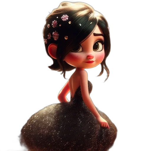 dress, creature, concept art, fantasy art, 3d render, cartoon, snow, animated transparent PNG cut-out