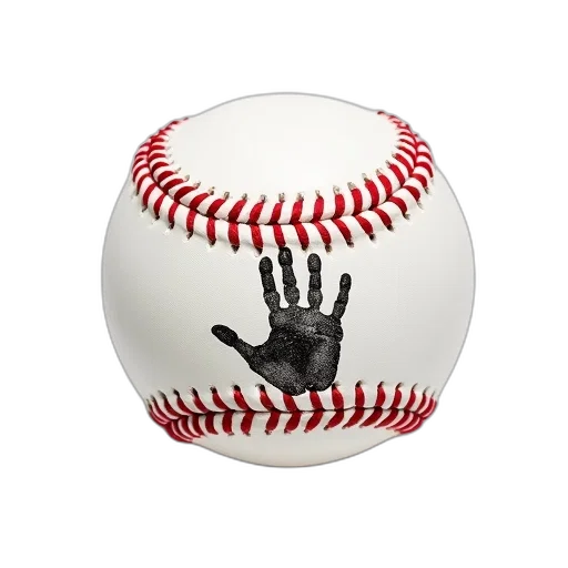 baseball, white, surface, red, stitching, placed, background, has transparent PNG cut-out