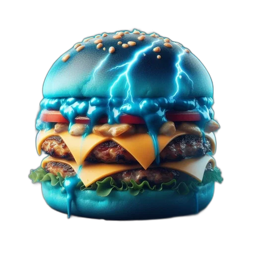 food, crown, 3d render, concept art, photorealistic, pixel art, vivid, blue transparent PNG cut-out