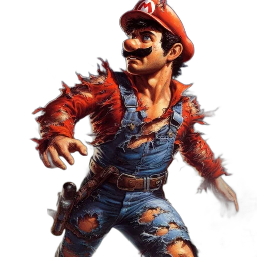 staff, concept art, 3d render, photorealistic, aged, battle-worn, mario, stands transparent PNG cut-out
