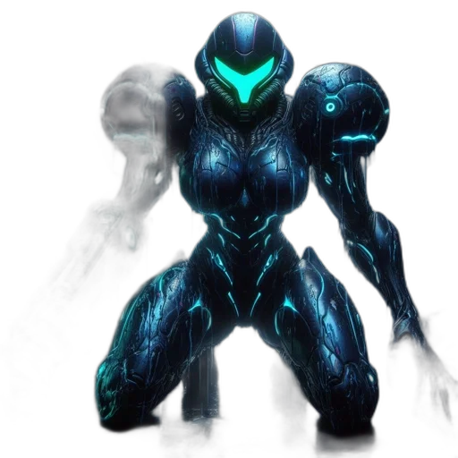 robot, creature, weapon, mask, concept art, 3d render, cyberpunk, fantasy art transparent PNG cut-out