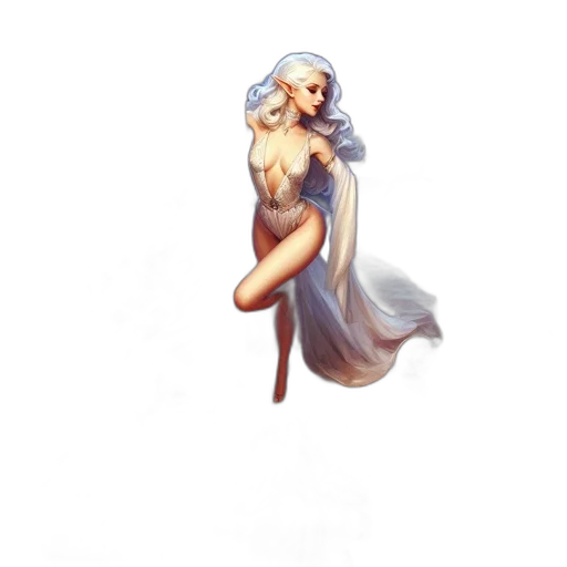 dress, staff, fantasy art, concept art, pixel art, comic book art, underwater, pastel transparent PNG cut-out