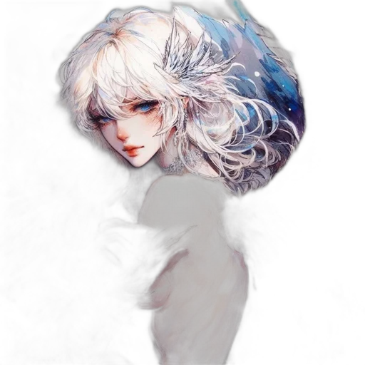 face, mask, hair, umbrella, watercolor, fantasy art, concept art, anime transparent PNG cut-out