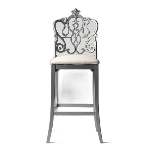 furniture, crown, jewelry, silver, bar, stool, white, decorative transparent PNG cut-out
