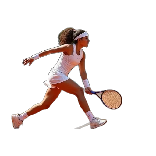 hair, staff, photorealistic, pixel art, 3d render, cartoon, tennis, player transparent PNG cut-out