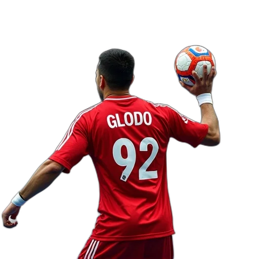 pixel art, male, athlete, playing, game, handball, wearing, red transparent PNG cut-out