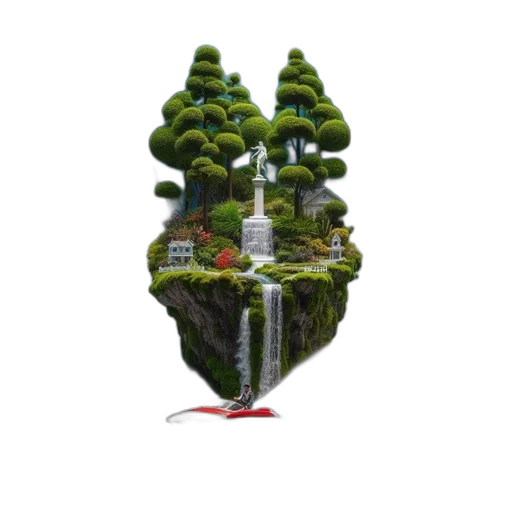 crown, tree, dragon, hat, pixel art, 3d render, concept art, fantasy art transparent PNG cut-out