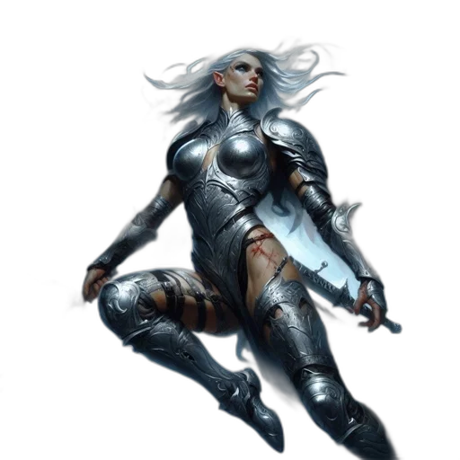 sword, concept art, fantasy art, comic book art, cyberpunk, dark, monochrome, blue transparent PNG cut-out