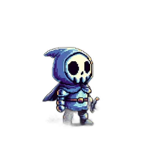 staff, robot, weapon, jacket, pixel art, concept art, fantasy art, 3d render transparent PNG cut-out