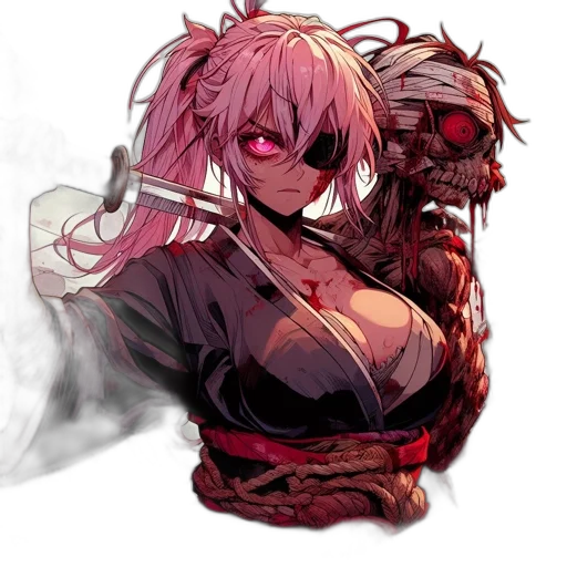 dragon, weapon, staff, mask, concept art, anime, cyberpunk, fantasy art transparent PNG cut-out