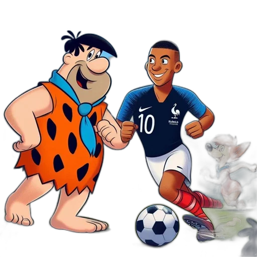 cartoon, concept art, animated, scene, features, fred, flintstone, soccer transparent PNG cut-out