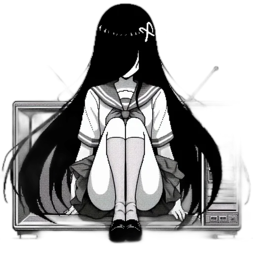 hair, dress, staff, robot, pixel art, anime, cartoon, concept art transparent PNG cut-out
