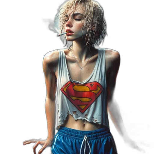 dress, comic book art, photorealistic, oil painting, concept art, neon lights, neon, woman transparent PNG cut-out