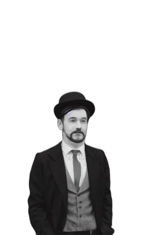 hat, staff, face, jacket, cartoon, concept art, pixel art, photorealistic transparent PNG cut-out