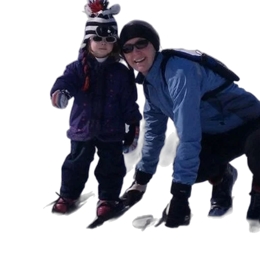 woman, child, pose, skis, snow transparent PNG cut-out