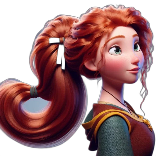 hair, crown, face, fantasy art, concept art, 3d render, photorealistic, animated transparent PNG cut-out