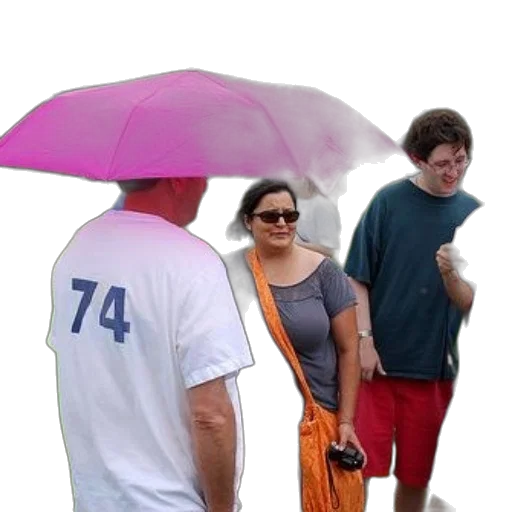 umbrella, hat, staff, 3d render, photorealistic, concept art, rain, group transparent PNG cut-out