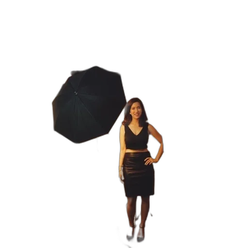 umbrella, dress, staff, hat, 3d render, photorealistic, concept art, pixel art transparent PNG cut-out