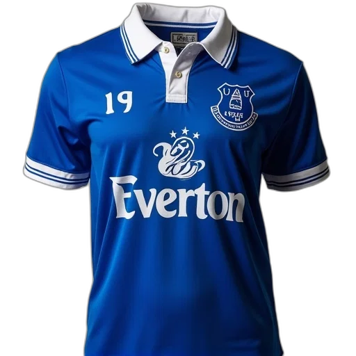 everton, 1970, retro, football, shirt transparent PNG cut-out