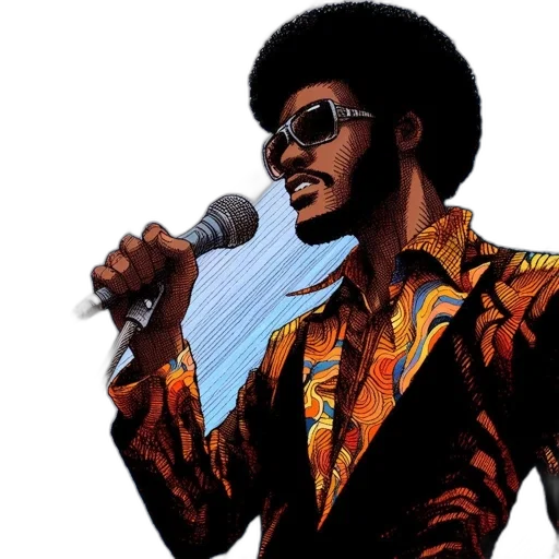 jacket, photorealistic, cartoon, individual, likely, singer, wears, sunglasses transparent PNG cut-out