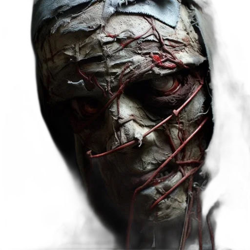 mask, face, robot, weapon, concept art, photorealistic, comic book art, cyberpunk transparent PNG cut-out