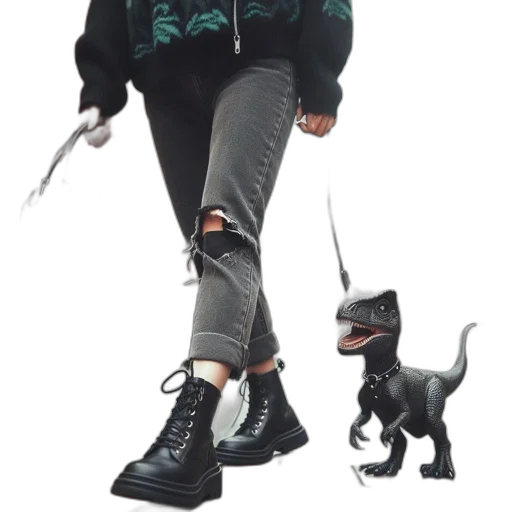 creature, animal, jacket, shoes, concept art, cyberpunk, 3d render, vaporwave transparent PNG cut-out