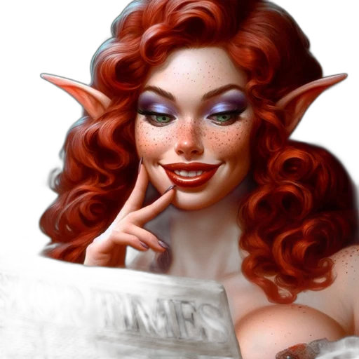 face, fantasy art, concept art, photorealistic, comic book art, elfin, character, fiery transparent PNG cut-out