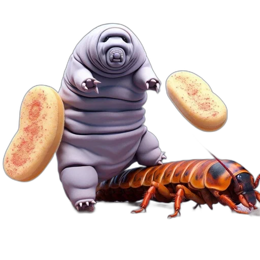 food, robot, creature, animal, concept art, 3d render, outer space, unusual transparent PNG cut-out
