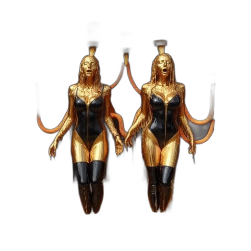jewelry, concept art, 3d render, fantasy art, pixel art, outer space, golden, two transparent PNG cut-out