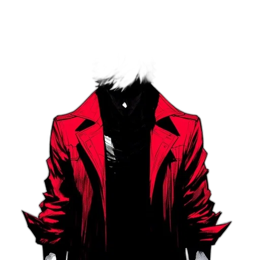 jacket, mask, face, comic book art, concept art, cyberpunk, pixel art, red transparent PNG cut-out