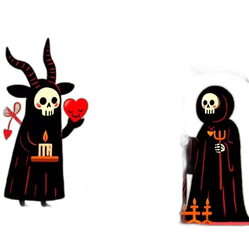 pixel art, concept art, fantasy art, 3d render, dark, red, two, characters transparent PNG cut-out