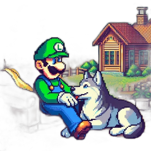 animal, creature, furniture, pixel art, concept art, cartoon, fantasy art, snow transparent PNG cut-out