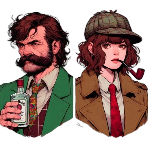 jacket, comic book art, concept art, pixel art, watercolor, green, red, colorful transparent PNG cut-out