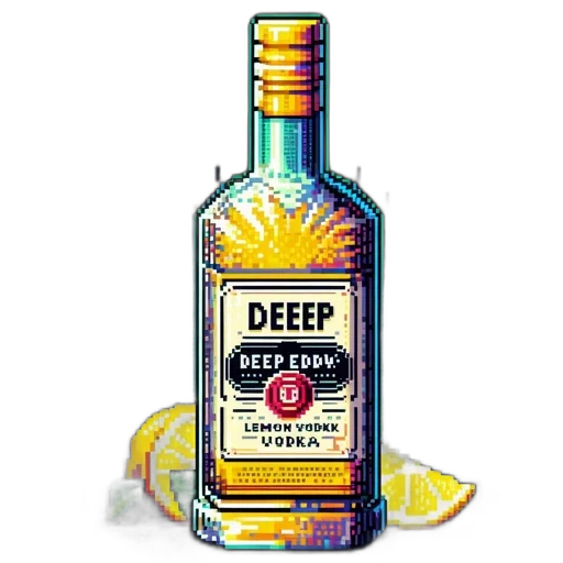 bottle, crown, food, dress, pixel art, concept art, 3d render, photorealistic transparent PNG cut-out