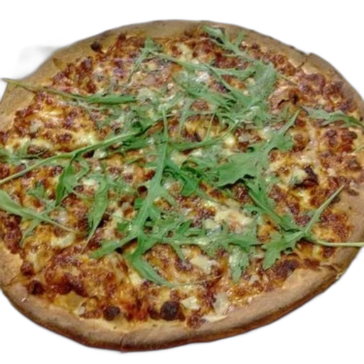 food, weapon, animal, 3d render, photorealistic, pizza, arugula, top transparent PNG cut-out