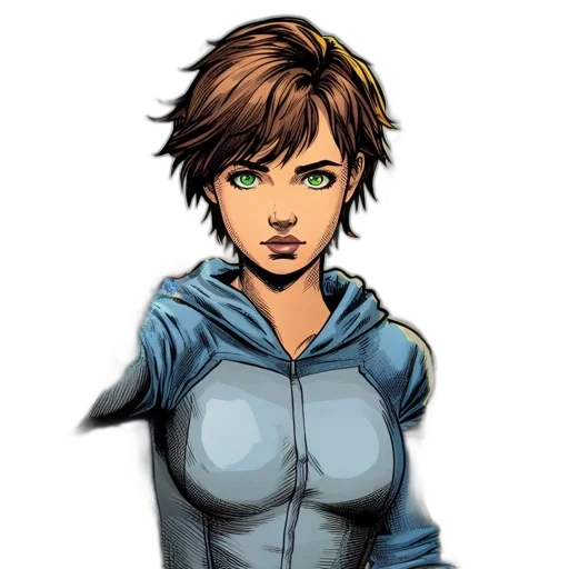 jacket, comic book art, concept art, cartoon, pixel art, blue, colorful, lab transparent PNG cut-out
