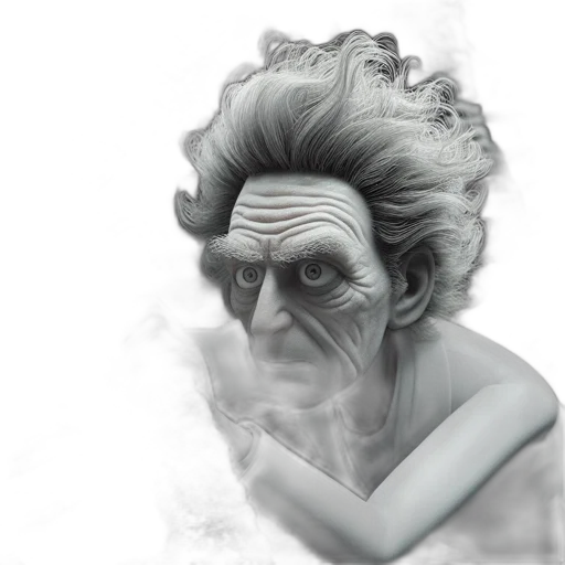 face, mask, creature, hair, photorealistic, concept art, 3d render, pencil sketch transparent PNG cut-out