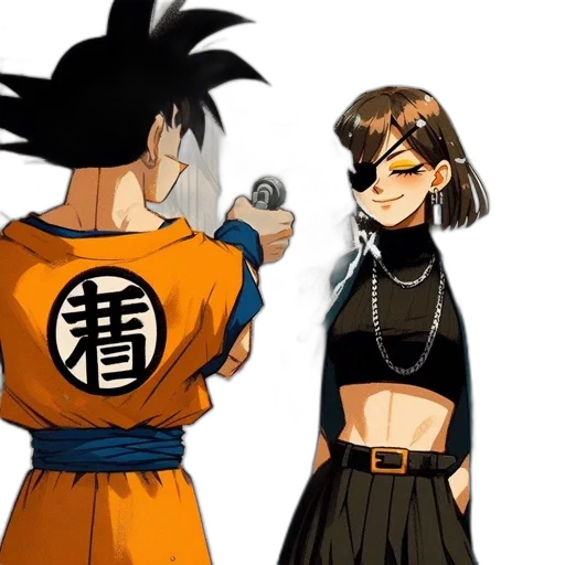 staff, concept art, anime, cartoon, pixel art, dark, two, animated transparent PNG cut-out