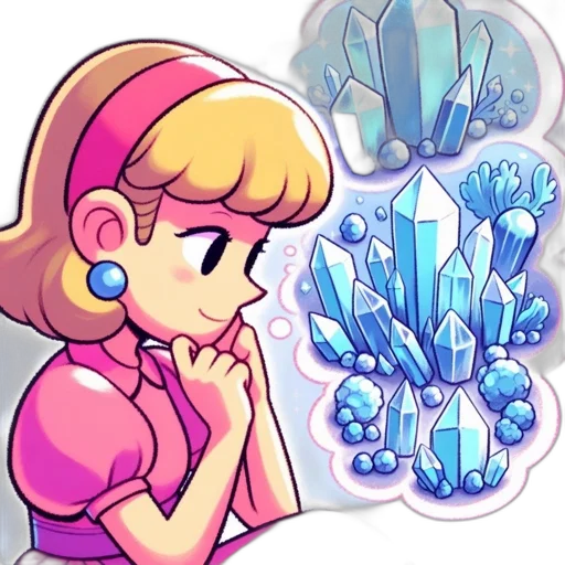 staff, flower, jewelry, crown, pixel art, concept art, vaporwave, cartoon transparent PNG cut-out