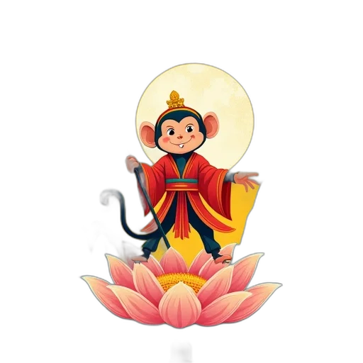 staff, concept art, fantasy art, cartoon, 3d render, cover, book, monkey transparent PNG cut-out