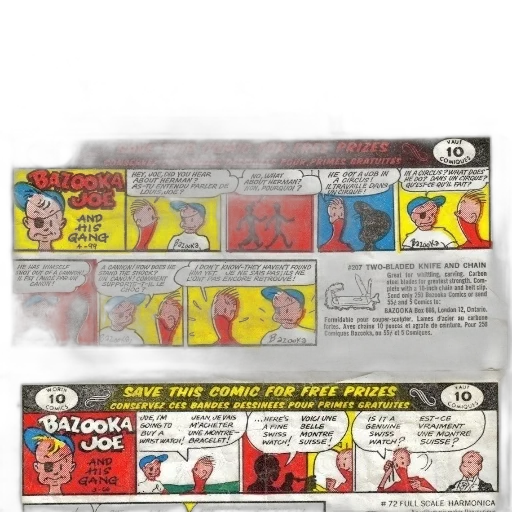 comic book art, vintage, comic, strip, featuring, characters, like, bazooka transparent PNG cut-out