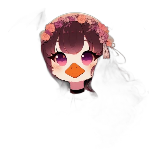 mask, face, crown, flower, pixel art, anime, concept art, fantasy art transparent PNG cut-out