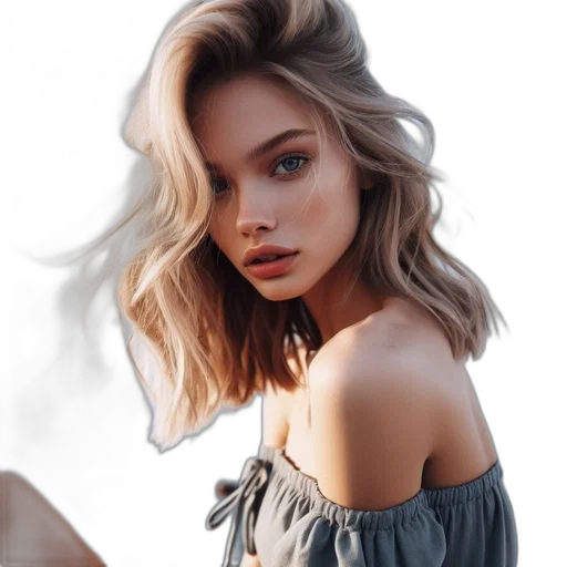 hair, face, dress, jewelry, photorealistic, oil painting, cartoon, watercolor transparent PNG cut-out