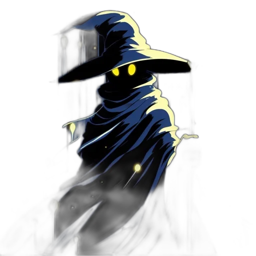 hat, mask, staff, robot, concept art, comic book art, fantasy art, pixel art transparent PNG cut-out