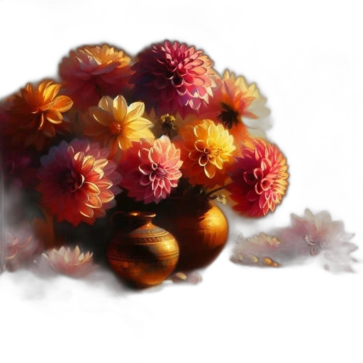 flower, crown, food, hair, photorealistic, 3d render, oil painting, watercolor transparent PNG cut-out