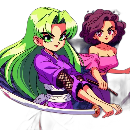 vaporwave, anime, concept art, pixel art, neon lights, outer space, green, neon transparent PNG cut-out